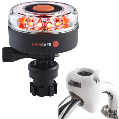 Navisafe Navilight All RED 360&deg; 2NM w/Navimount Base &amp; Rail Mount - White 045KIT3