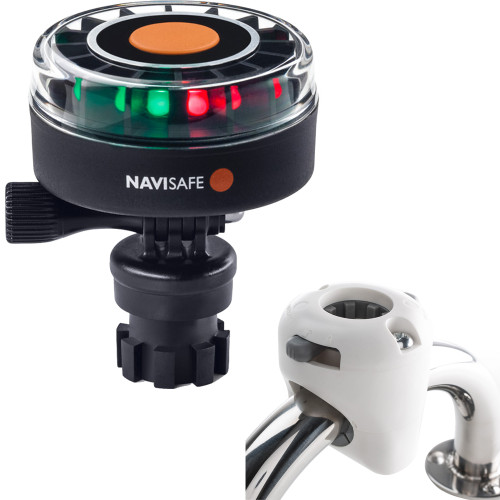 Navisafe Navilight 2NM Tricolor w/Navimount Base &amp; Rail Mount - White 340KIT3