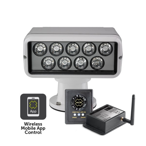 ACR RCL100 LED Searchlight With Point Pad 12/24V and WiFi Remote White Housing 1953