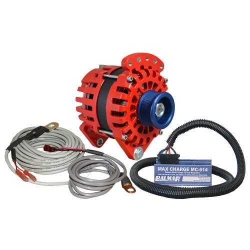 Balmar Alternator 3.15" Dual Foot Saddle J10 Serpentine Pulley Regulator &amp; Temp Sensor - 170A Kit - 12V XT-DF-170-J10-KIT