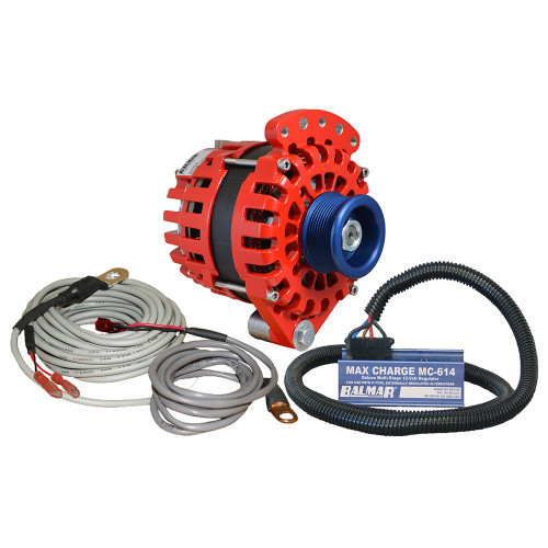Balmar Alternator 1-2" Single Foot J10 Serpentine Pulley Regulator &amp; Temp Sensor - 170A Kit - 12V XT-SF-170-J10-KIT