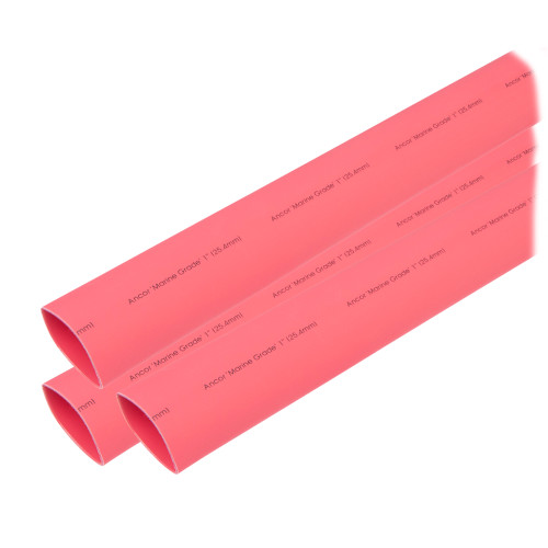 Ancor Heat Shrink Tubing 1" x 6" - Red - 3 Pieces 307606