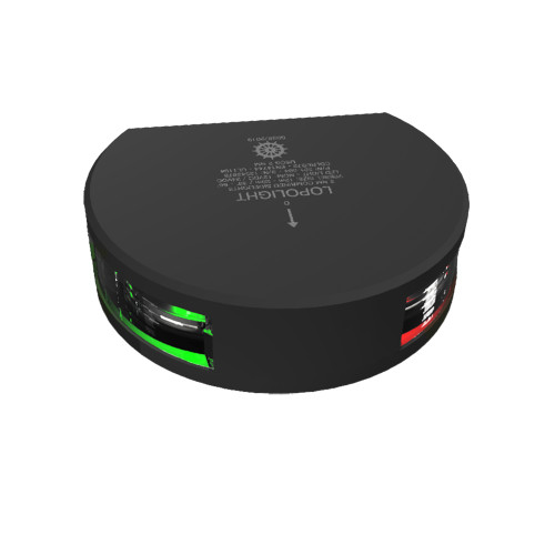 Lopolght Series 201-004 - Starboard &amp; Port Sidelight - 2NM - Vertical Mount - Green/Red - Black Housing 201-004-B