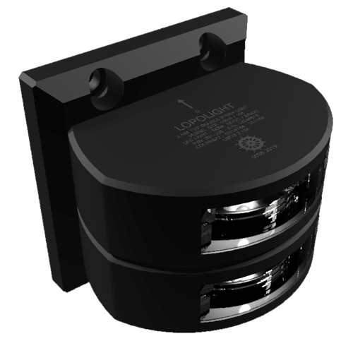 Lopolight Series 301-006 - Double Stacked Stern Light - 2NM - Vertical Mount - White - Black Housing 301-006ST-B