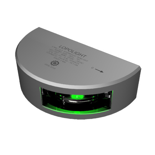 Lopolight Series 301-101 - Starboard Sideight - 3NM - Vertical Mount - Green - Silver Housing 301-101