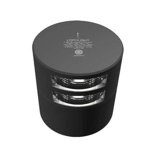 Lopolight Series 301-106 - Double Stacked Stern Light - 3NM - Horizontal Mount - White - Black Housing 301-105ST-B