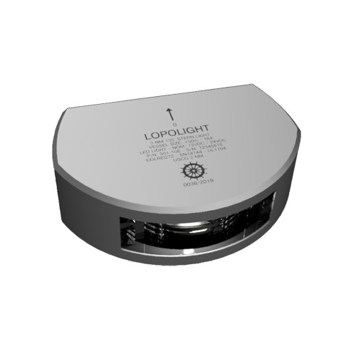 Lopolight Series 301-106 - Stern Light - 3NM - Vertical Mount - White - Silver Housing 301-106