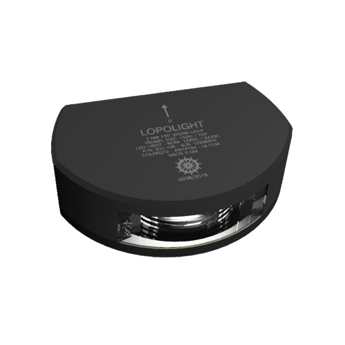 Lopolight Series 301-106 - Stern Light - 3NM - Vertical Mount - White - Black Housing 301-106-B