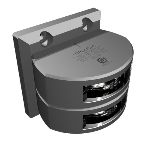 Lopolight Series 301-106 - Double Stacked Stern Light - 3NM - Vertical Mount -White - Silver Housing 301-106ST