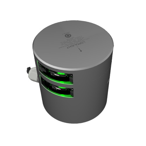 Lopolight Series 301-108 - Double Stacked Navigation Light - 3NM - Horizontal Mount - Green - Silver Housing 301-108ST