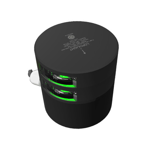 Lopolight Series 301-108 - Double Stacked Navigation Light - 3NM - Horizontal Mount - Green - Black Housing 301-108ST-B