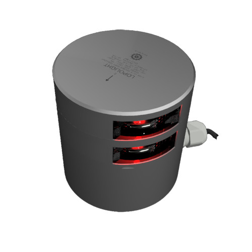 Lopolight Series 301-109 - Double Stacked Navigation Light - 3NM - Horizontal Mount - Red - Silver Housing 301-109ST