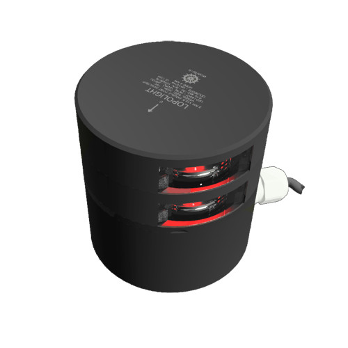 Lopolight Series 301-109 - Double Stacked Navigation Light - 3NM - Horizontal Mount - Red - Black Housing 301-109ST-B