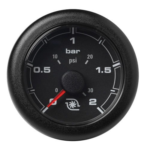 Veratron 52MM (2-1/16") OceanLink Boost Pressure Gauge - 2 Bar/30 PSI - Black Dial &amp; Bezel A2C1066140001