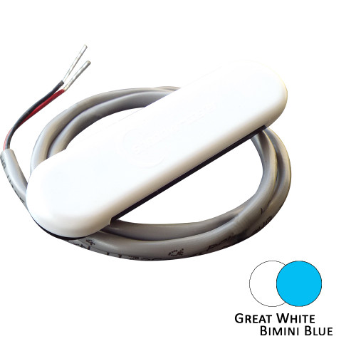 Shadow-Caster Dual Color Courtesy Light w/2&#39; Lead Wire - White Abs Cover - Great White/Bimini Blue SCM-CL-BB/GW