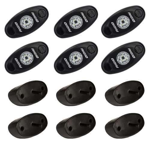 RIGID Industries A-Series Rock Light Kit - 6 Red Lights - Black 400263