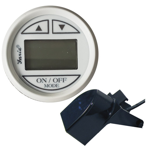 Faria Dress White 2" Depth Sounder w/Transom Mount Transducer 13150