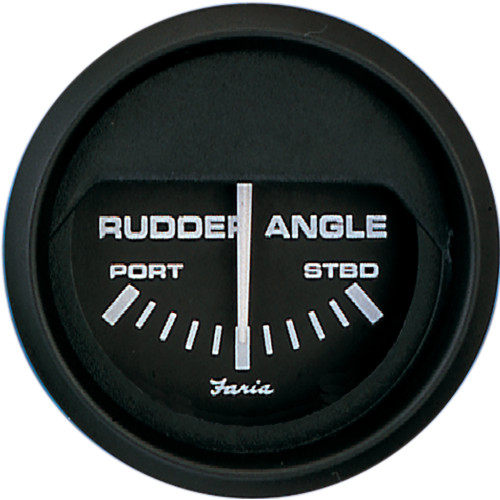 Faria Euro Black 2" Rudder Angle Indicator 12833