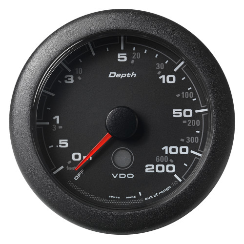 Veratron 3-3/8" (85MM) OceanLink&reg; Depth Gauge (200M/600&#39;) - Black Dial &amp; Bezel A2C1957360001