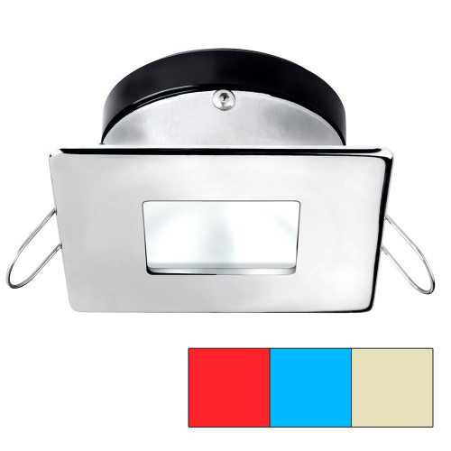 i2Systems Apeiron A1120 Spring Mount Light - Square/Square - Red, Warm White &amp; Blue - Polished Chrome A1120Z-14HCE