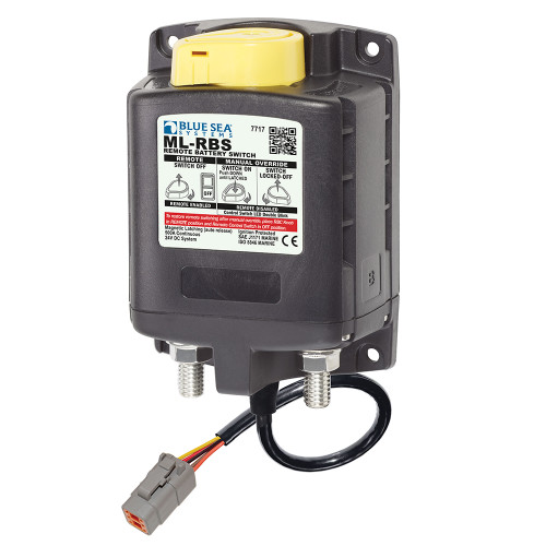 Blue Sea 7717100 ML-RBS Remote Battery Switch with Manual Control Auto Release &amp; Deutsch Connector - 24V 7717100