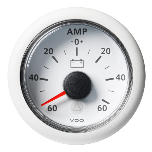 Veratron 52MM (2-1/16") ViewLine Battery Status Gauge -60/+60AMP - White Dial &amp; Bezel A2C59512330