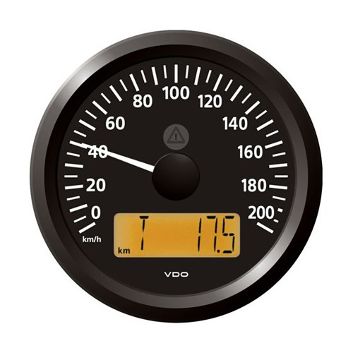 Veratron 3-3/8" (85 mm) ViewLine Speedometer - 0 to 200 KMH - 12/24V - Black Dial &amp; Triangular Bezel A2C59512370