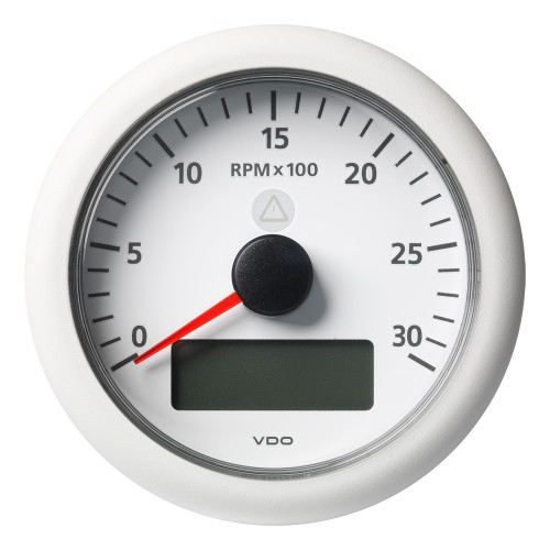 Veratron 3-3/8" (85MM) ViewLine Tachometer with Multi-function Display - 0 to 3000 RPM - White Dial &amp; Bezel A2C59512396