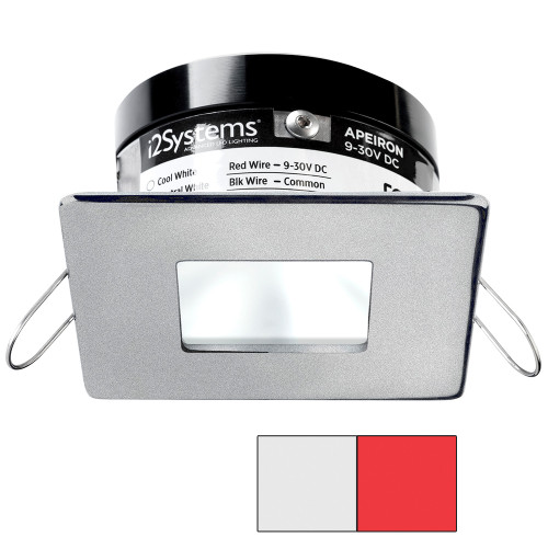 i2Systems Apeiron PRO A503 - 3W Spring Mount Light - Square/Square - Cool White &amp; Red - Brushed Nickel Finish A503-44AAG-H