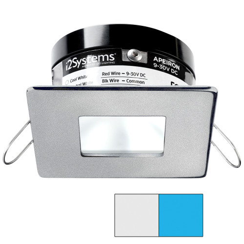 i2Systems Apeiron PRO A503 - 3W Spring Mount Light - Square/Square - Cool White &amp; Blue - Brushed Nickel Finish A503-44AAG-E