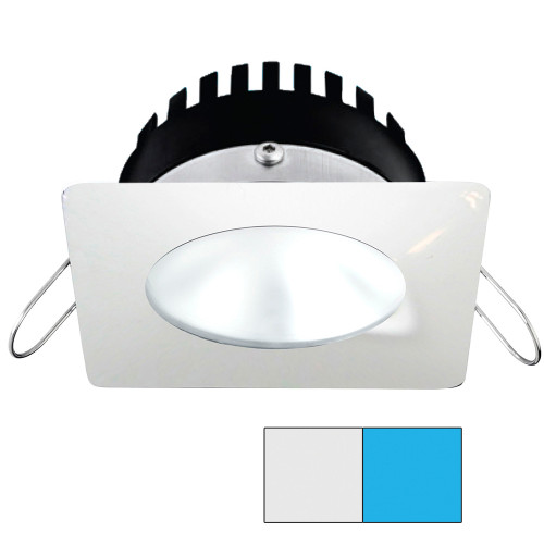 i2Systems Apeiron PRO A506 - 6W Spring Mount Light - Square/Round - Cool White &amp; Blue - White Finish A506-32AAG-E
