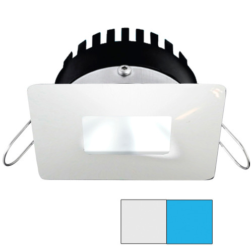 i2Systems Apeiron PRO A506 - 6W Spring Mount Light - Square/Square - Cool White &amp; Blue - White Finish A506-34AAG-E