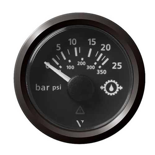 Veratron 52MM (2-1/16") ViewLine Transmission Oil Pressure 25 Bar/350 PSI - Black Dial &amp; Triangular Bezel A2C59514139