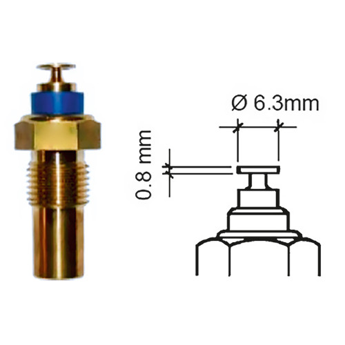 Veratron Engine Oil Temperature Sensor - Single Pole, Spade Connect - 50-150&deg;C/120-300&deg;F - 6/24V - M10 x 1.5 Thread 323-801-010-001D