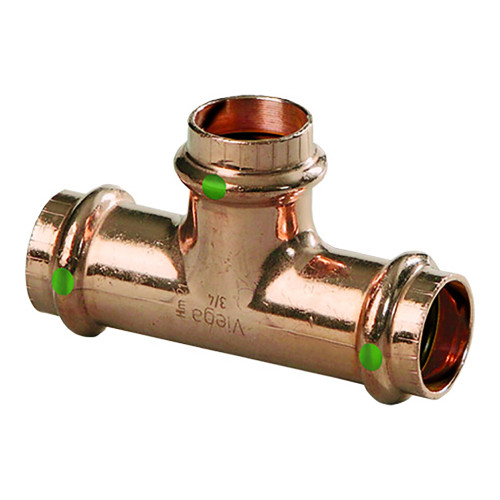 Viega ProPress 2" Copper Tee - Triple Press Connection - Smart Connect Technology 77477