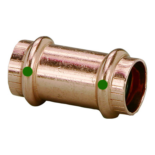 Viega ProPress 3/4" Copper Coupling w/o Stop - Double Press Connection - Smart Connect Technology 78177