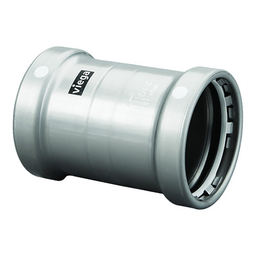 Viega MegaPress 4" Carbon Steel Coupling w/o Stop w/FMK - Double Press Connection - Smart Connect Technology 26695