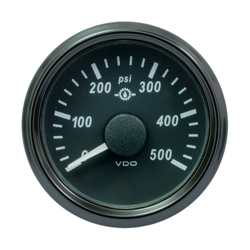 VDO SingleViu 52mm (2-1/16") Gear Pressure Gauge - 500 PSI - 0-4.5V A2C3832740030