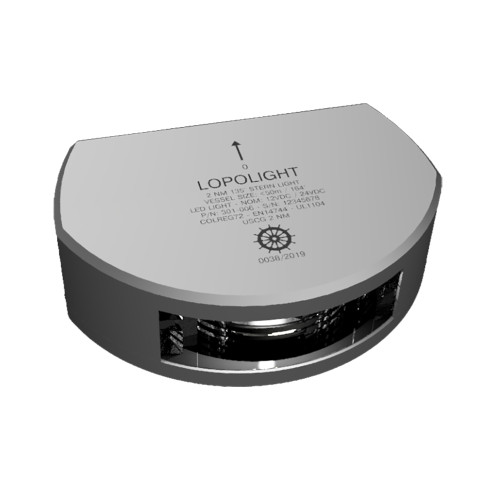 Lopolight Series 301-006 - Stern Light - 2NM - Vertical Mount - White - Silver Housing - 6M Cable 301-006-6M