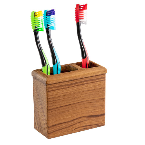 Whitecap Square Toothbrush Holder (Oiled) - Teak 63111