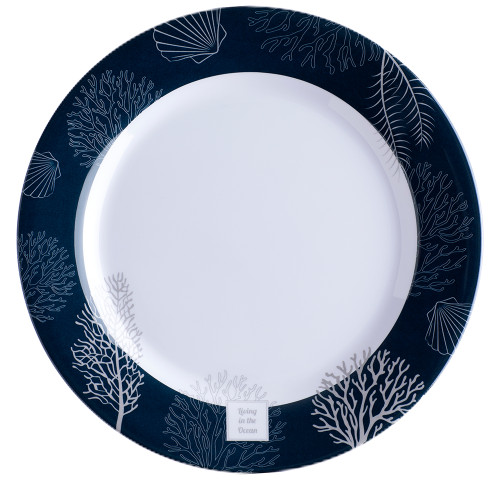 Marine Business Melamine Flat, Round Dinner Plate - LIVING - 10" Set of 6 18001C