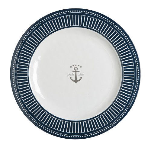 Marine Business Melamine Flat, Round Dinner Plate - SAILOR SOUL - 10" Set of 6 14001C