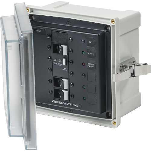 Blue Sea 3122 - SMS Panel Enclosure w/ELCI (16A) &amp; 2 Branch (8A) - 230V AC 3122