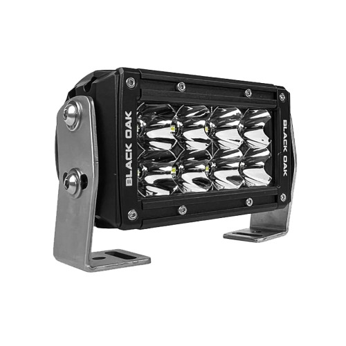 Black Oak Pro Series 3.0 Double Row 4" LED Light Bar - Flood Optics - Black Housing 4F-D5OS