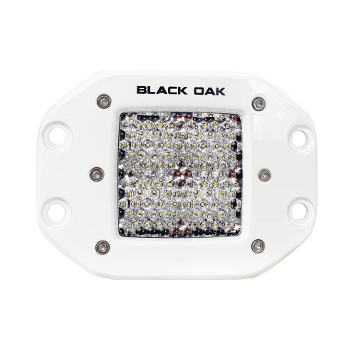 Black Oak 2" Marine Flush Mount LED Pod Light - Diffused Optics - White Housing - Pro Series 3.0 2DM-FPOD10CR