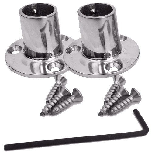 NavPod Feet Pair Kit &ndash; Stainless Steel Feet for 1&Prime; Diameter Tubing (Circular Base) SS100-CIR-KIT