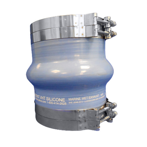 Trident Marine Blue Silicone Wet Exhaust Hump w/4 T-Bolt Clamps - 8" ID x 8" Length 272V8000-S/S