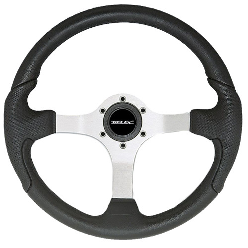 Uflex Nisida Steering Wheel 13.8" - Black Polyurethane Grip w/Black Aluminum Spokes NISIDA-B/B