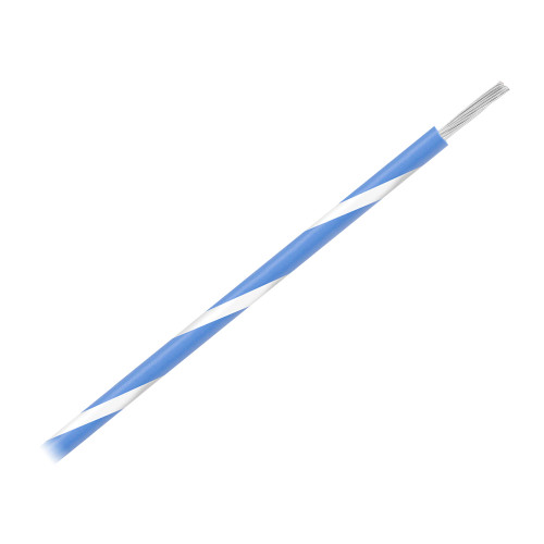 Pacer 16 AWG Gauge Striped Marine Wire 500' Spool - Blue w/White Stripe WUL16BL-9-500