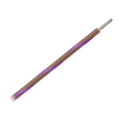 Pacer 14 AWG Gauge Striped Marine Wire 500' Spool - Brown w/Violet Stripe WUL14BR-7-500